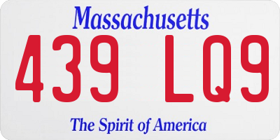 MA license plate 439LQ9