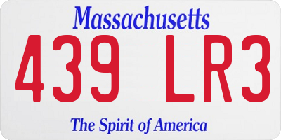MA license plate 439LR3