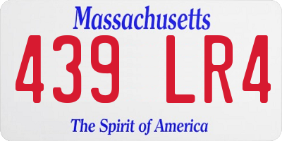 MA license plate 439LR4