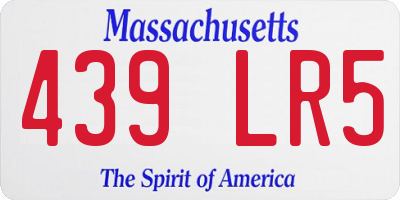 MA license plate 439LR5