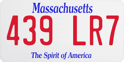 MA license plate 439LR7