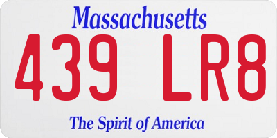 MA license plate 439LR8