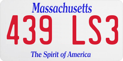 MA license plate 439LS3