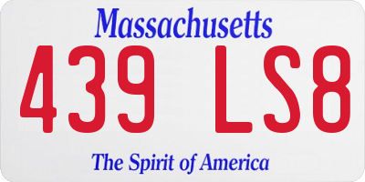 MA license plate 439LS8