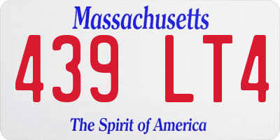 MA license plate 439LT4