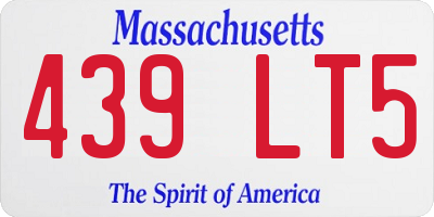 MA license plate 439LT5