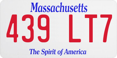 MA license plate 439LT7