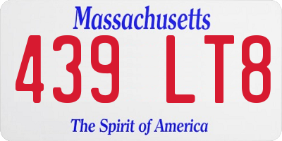 MA license plate 439LT8