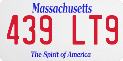 MA license plate 439LT9