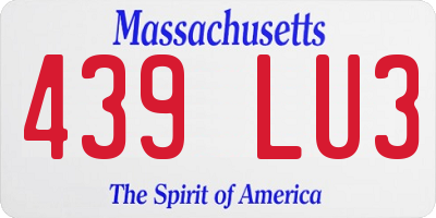 MA license plate 439LU3