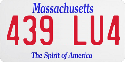 MA license plate 439LU4