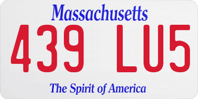 MA license plate 439LU5