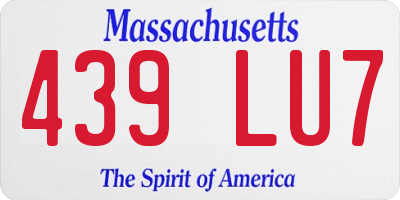 MA license plate 439LU7