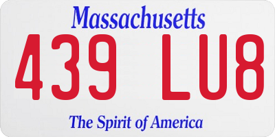MA license plate 439LU8