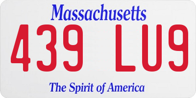 MA license plate 439LU9