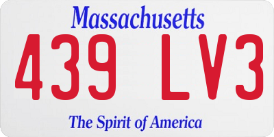 MA license plate 439LV3