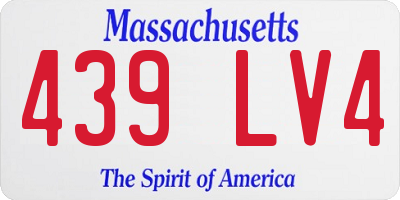 MA license plate 439LV4