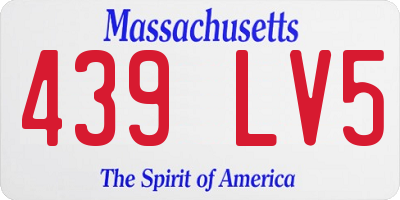 MA license plate 439LV5