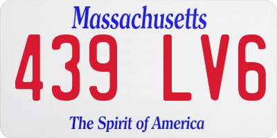 MA license plate 439LV6