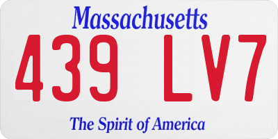 MA license plate 439LV7