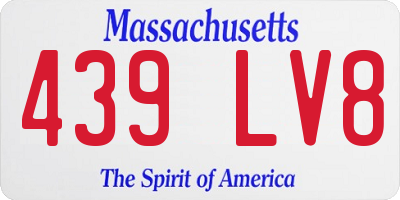 MA license plate 439LV8