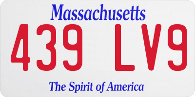 MA license plate 439LV9