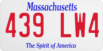 MA license plate 439LW4