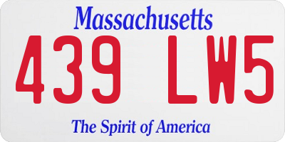 MA license plate 439LW5