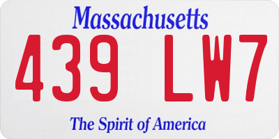 MA license plate 439LW7