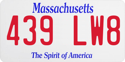 MA license plate 439LW8