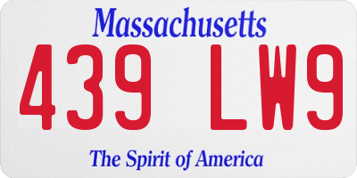 MA license plate 439LW9