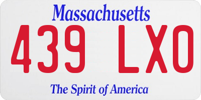 MA license plate 439LX0