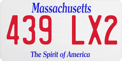 MA license plate 439LX2
