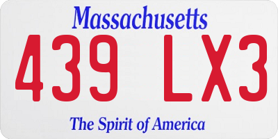 MA license plate 439LX3