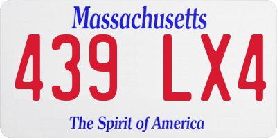MA license plate 439LX4