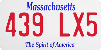 MA license plate 439LX5