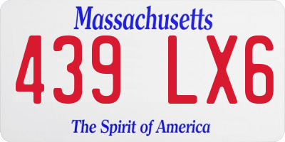 MA license plate 439LX6