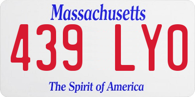 MA license plate 439LY0
