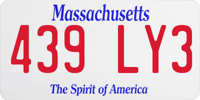 MA license plate 439LY3