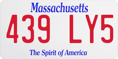 MA license plate 439LY5
