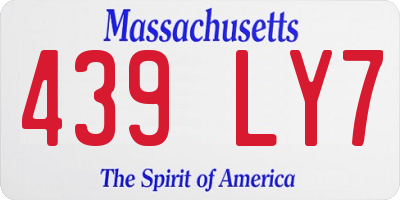 MA license plate 439LY7