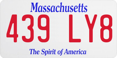 MA license plate 439LY8