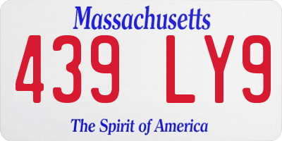 MA license plate 439LY9