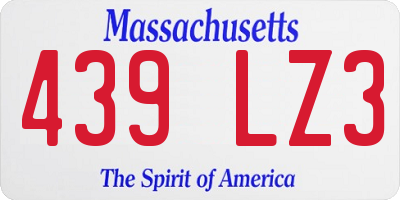 MA license plate 439LZ3