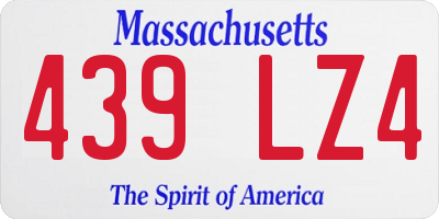 MA license plate 439LZ4