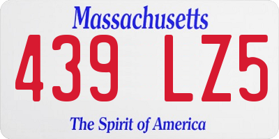 MA license plate 439LZ5
