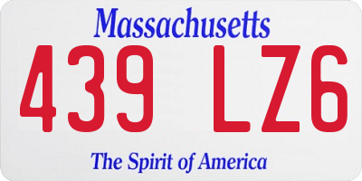 MA license plate 439LZ6
