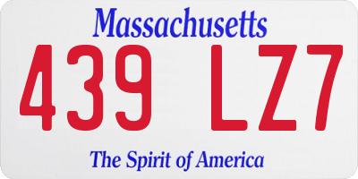 MA license plate 439LZ7