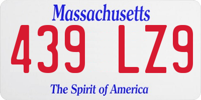 MA license plate 439LZ9