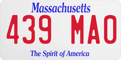 MA license plate 439MA0